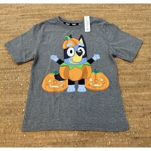 Bluey Kids Short Sleeve Gray Halloween Graphic Tee Size 8